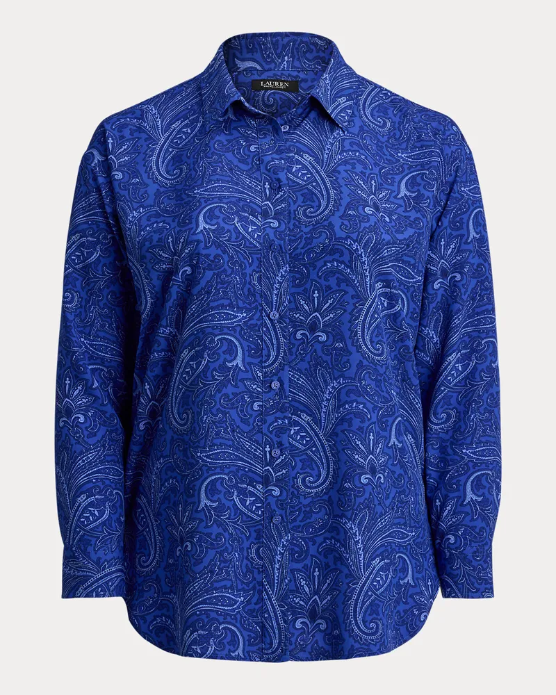 Ralph Lauren Plus Größen - Relaxed-Fit Crêpe-Hemd mit Paisley-Motiv Blue