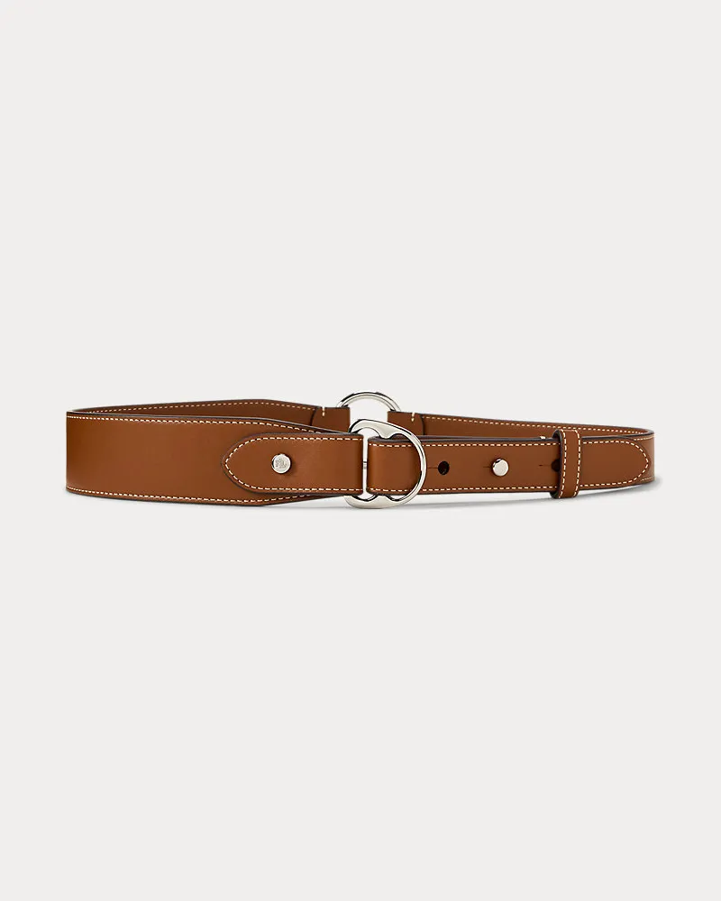 Ralph Lauren Ledergürtel mit D-Ring im Reiterstil Brown