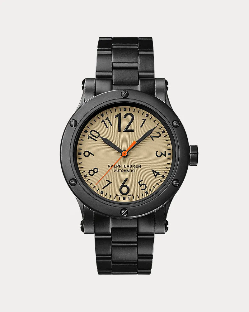 Ralph Lauren 42 MM Uhr aus Stahl in Antik-Optik Green