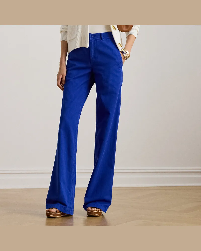 Ralph Lauren Baumwolltwillhose mit weitem Bein Blue