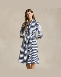 Ralph Lauren Gestreiftes Hemdkleid mit Gürtel Blue