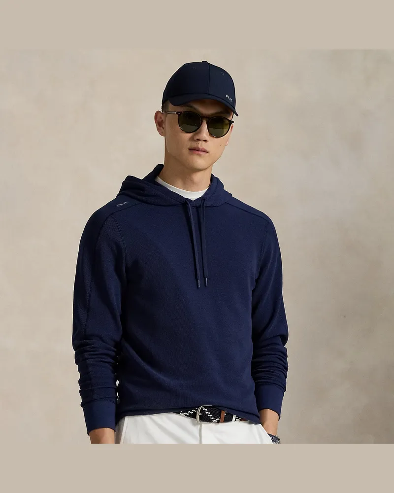 Ralph Lauren Performance-Kapuzenshirt aus Waffelpiqué Blue