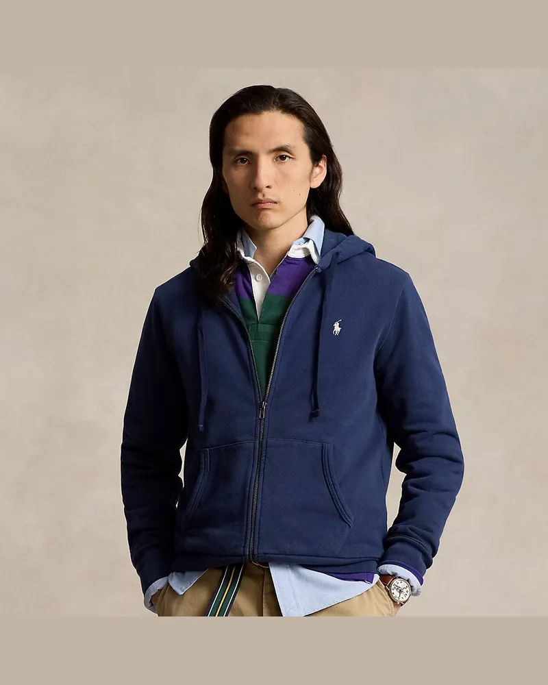Ralph Lauren Kapuzenjacke aus Loopback-Fleece Blue