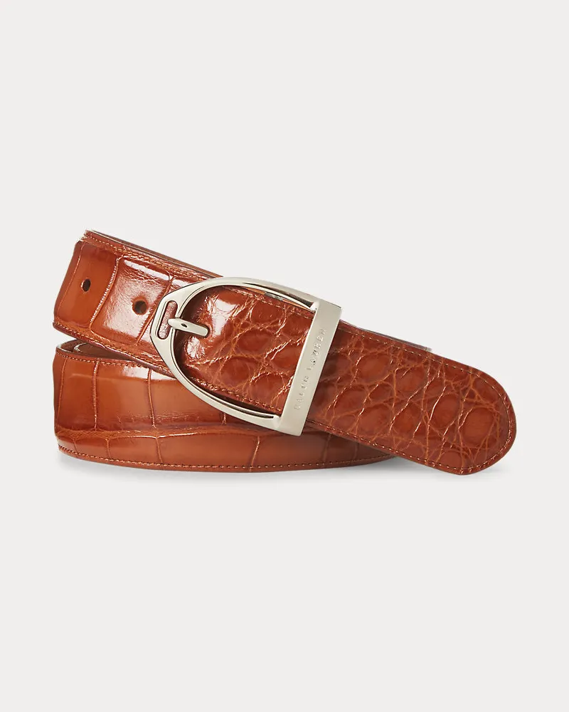Ralph Lauren Gürtel aus Alligatorleder Brown