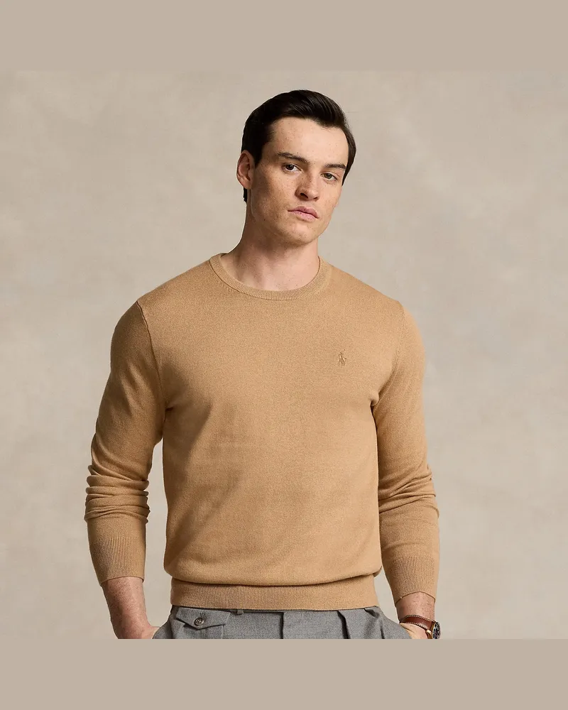 Ralph Lauren Baumwoll-Kaschmir-Rundhalspullover Tan