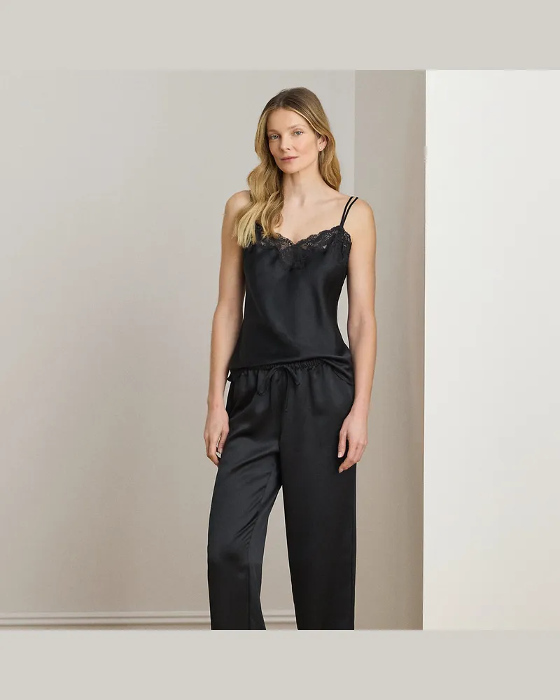 Ralph Lauren Satin-Pyjama mit Trägertop Black