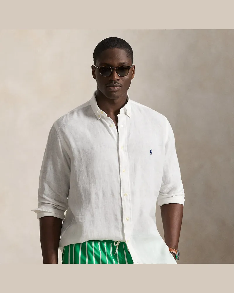 Ralph Lauren Große Größen - Leinenhemd White
