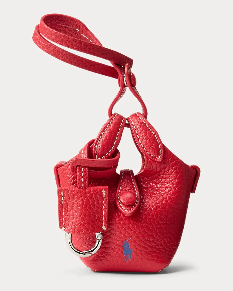Ralph Lauren Taschenanhänger Polo Play aus Leder Red