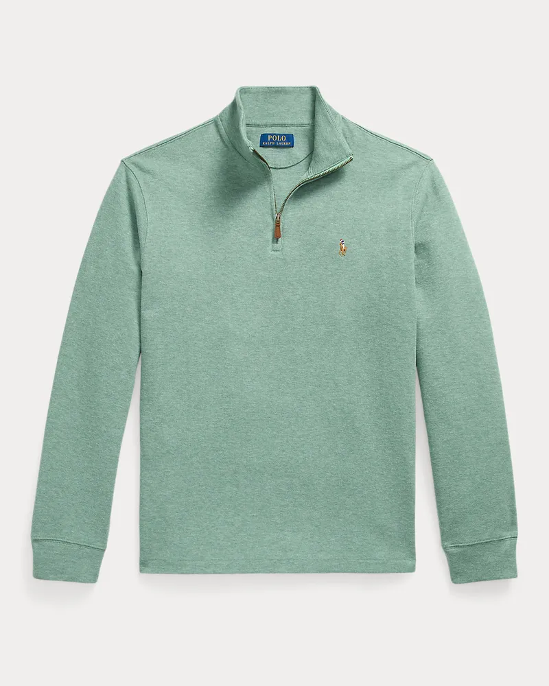 Ralph Lauren Rippenpullover mit Viertelreißverschluss Green