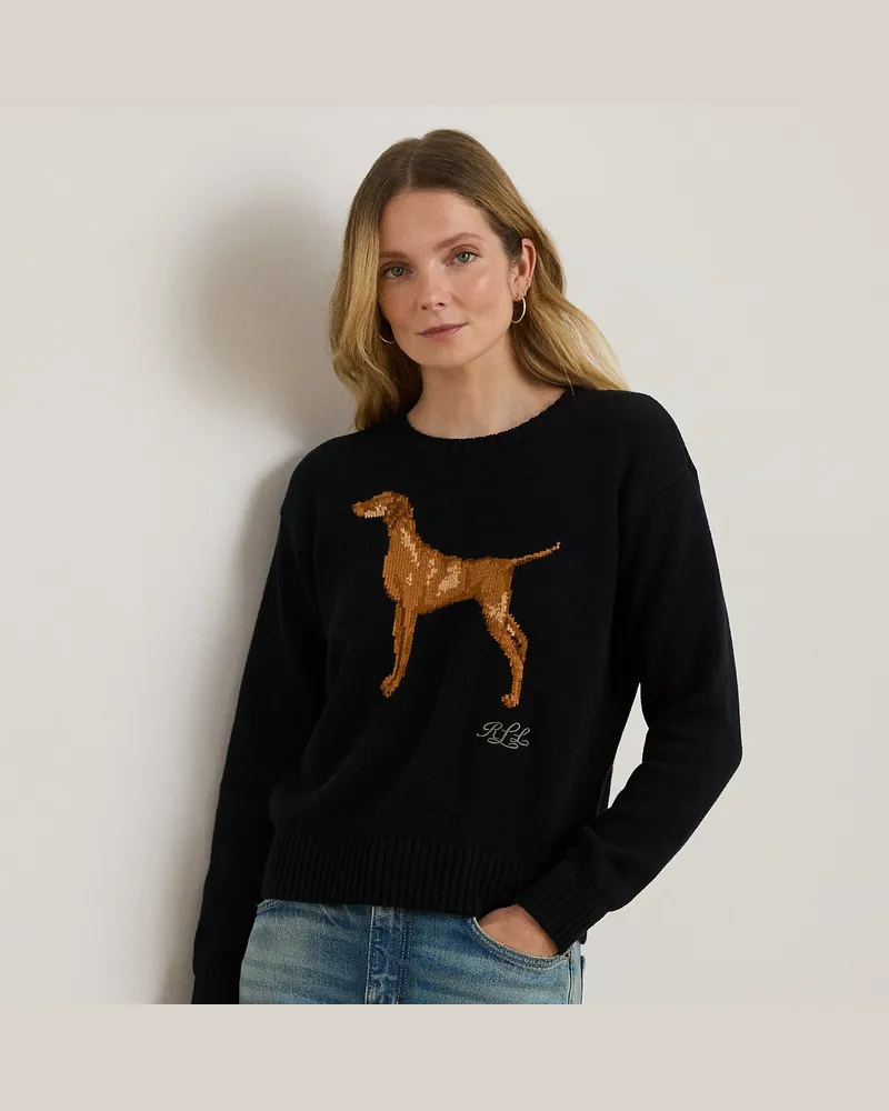 Ralph Lauren Pullover mit Intarsienstrickerei Black
