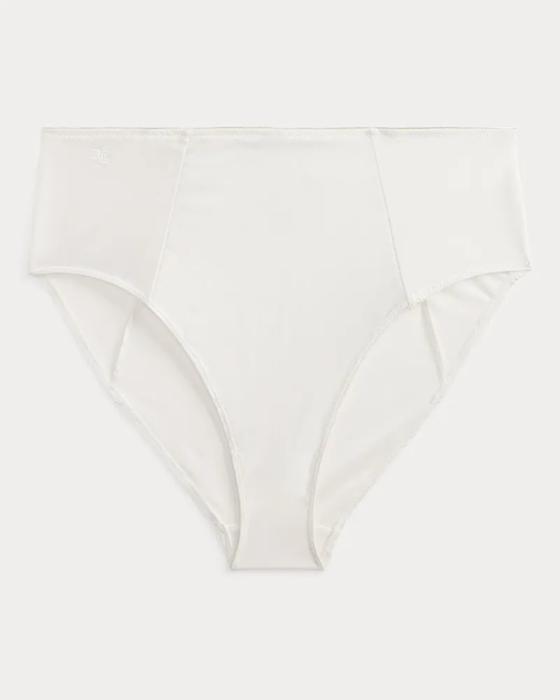 Ralph Lauren Satin-Slip mit hoher Leibhöhe White