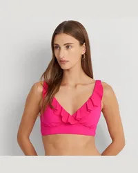 Ralph Lauren Bikinitop mit gerüschtem V-Ausschnitt Pink