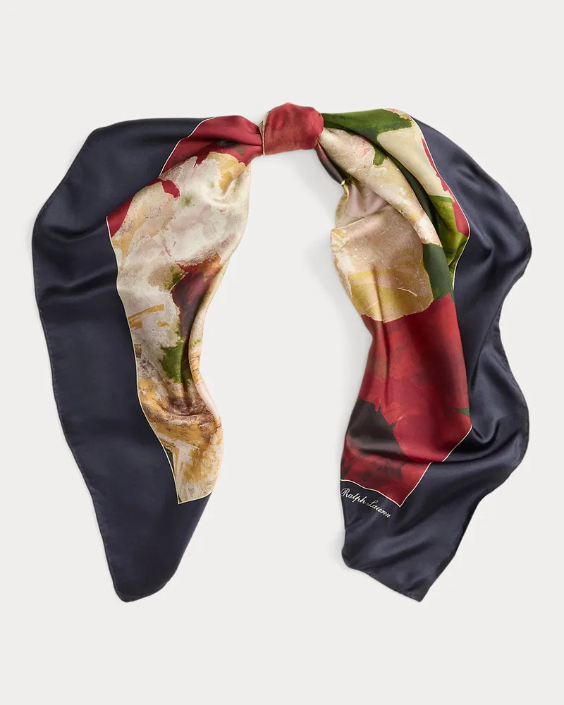 Ralph Lauren Seidentuch mit Blumenmuster Blue