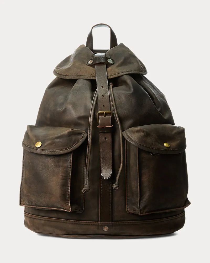 Ralph Lauren Rucksack aus Leder Black