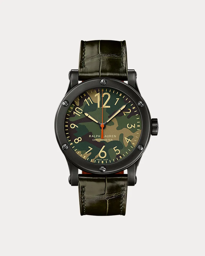 Ralph Lauren 39 mm Chronometer aus Stahl Green