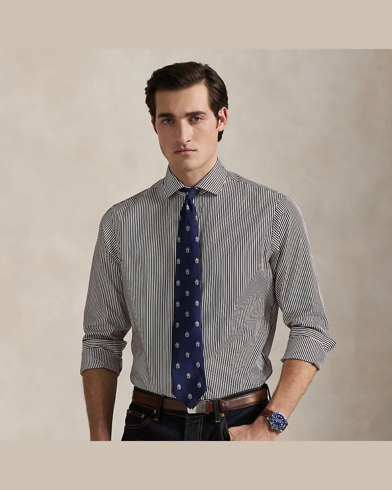 Ralph Lauren Custom-Fit Popelinehemd mit Streifen Red