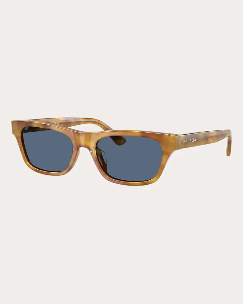 Ralph Lauren Rechteckige Polo-Sonnenbrille Brown