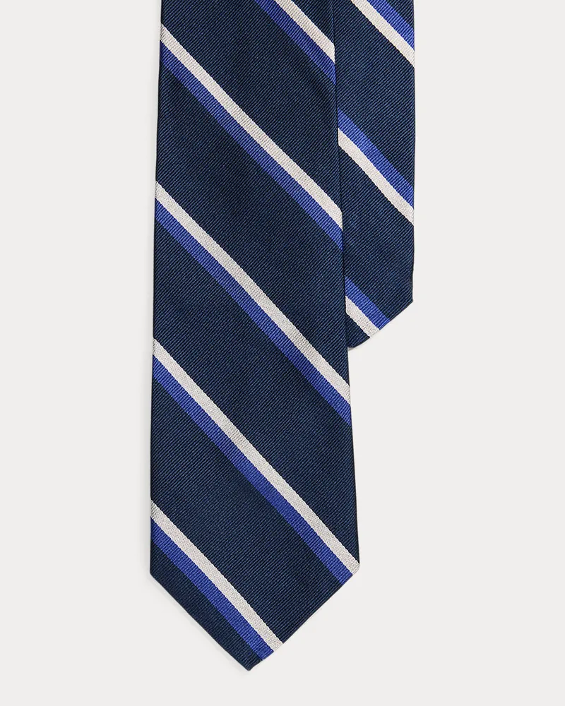 Ralph Lauren Gestreifte Seidenkrawatte Blue