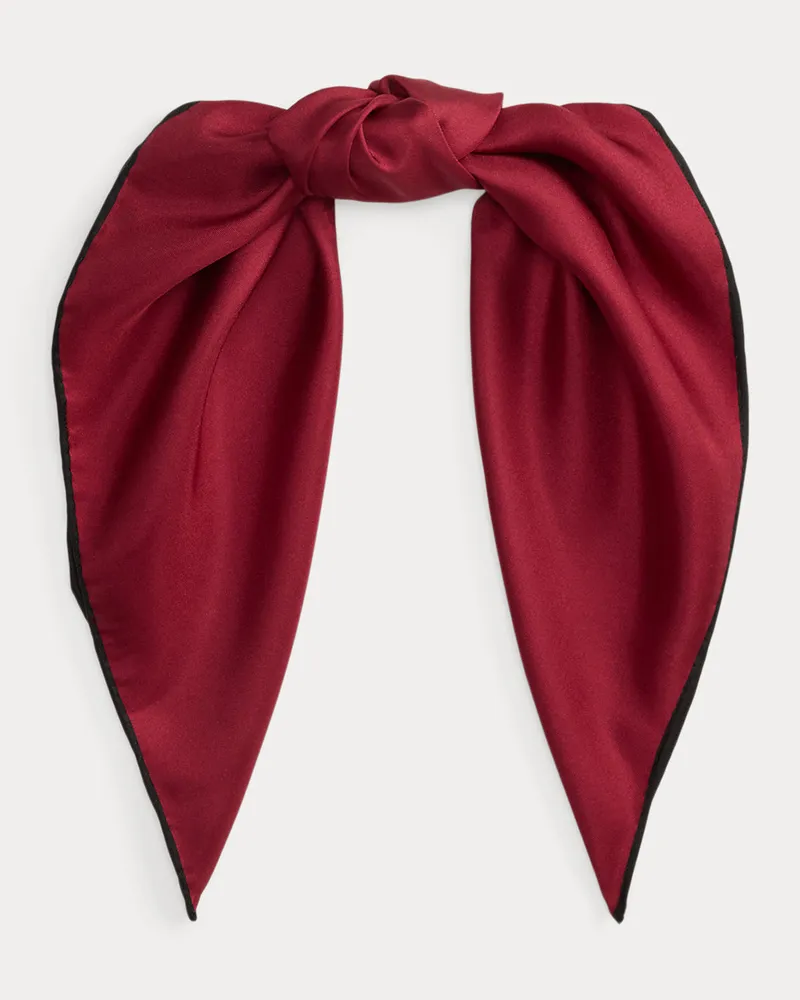 Ralph Lauren Quadratisches Seidentuch mit Hundemotiv Red
