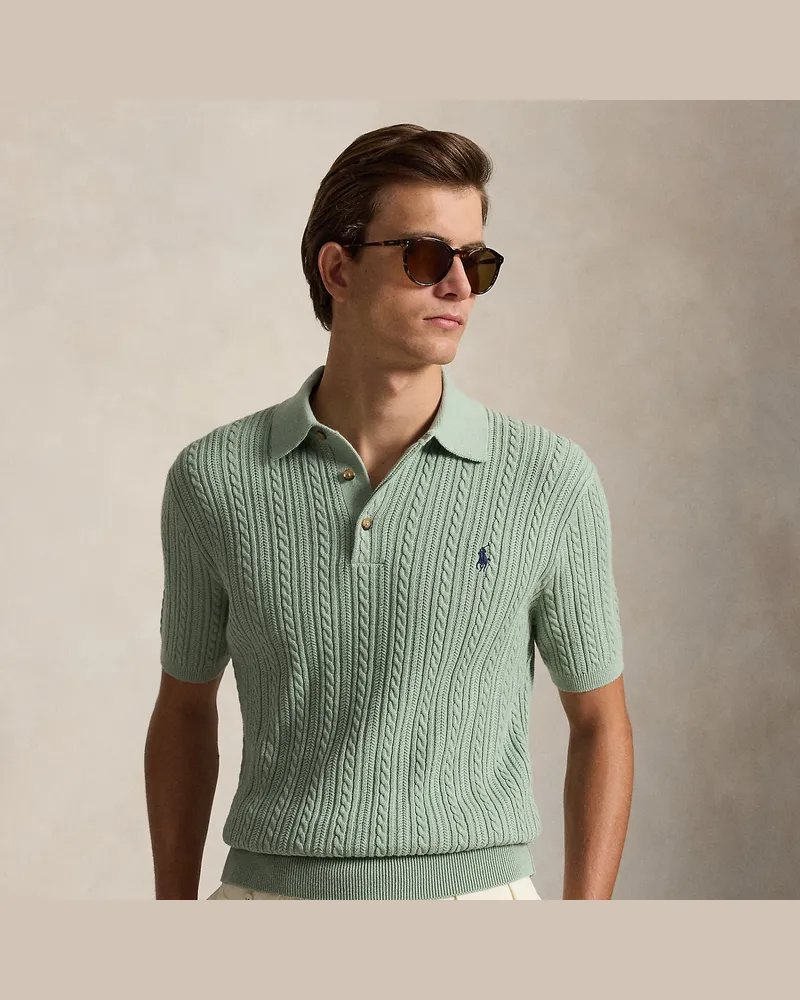 Ralph Lauren Polo-Pullover mit Zopfmuster Green