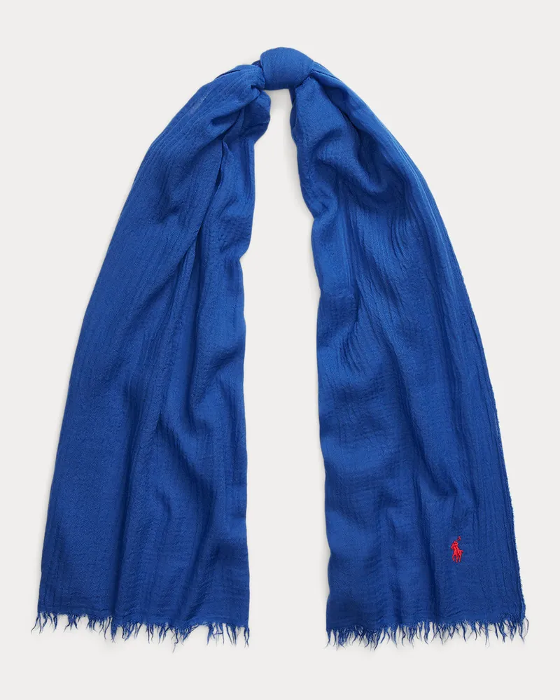 Ralph Lauren Schal mit Fransenbesatz Blue