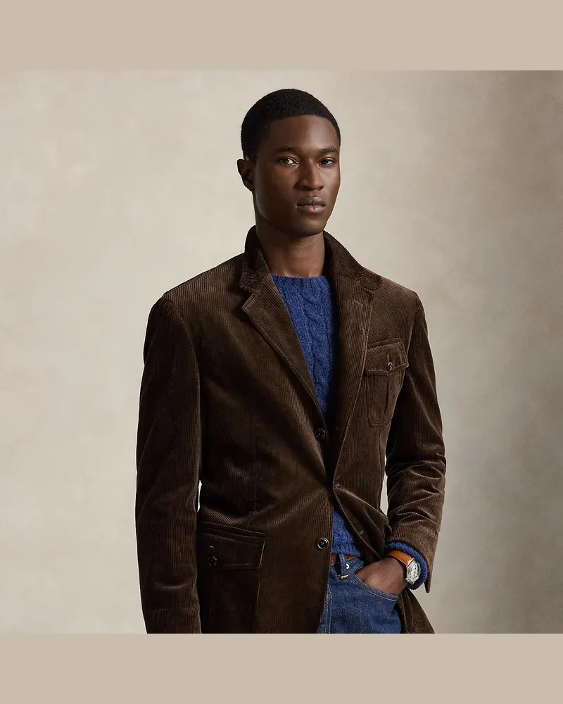 Ralph Lauren Tailored-Fit Polo-Kordsamt-Anzugjacke Brown