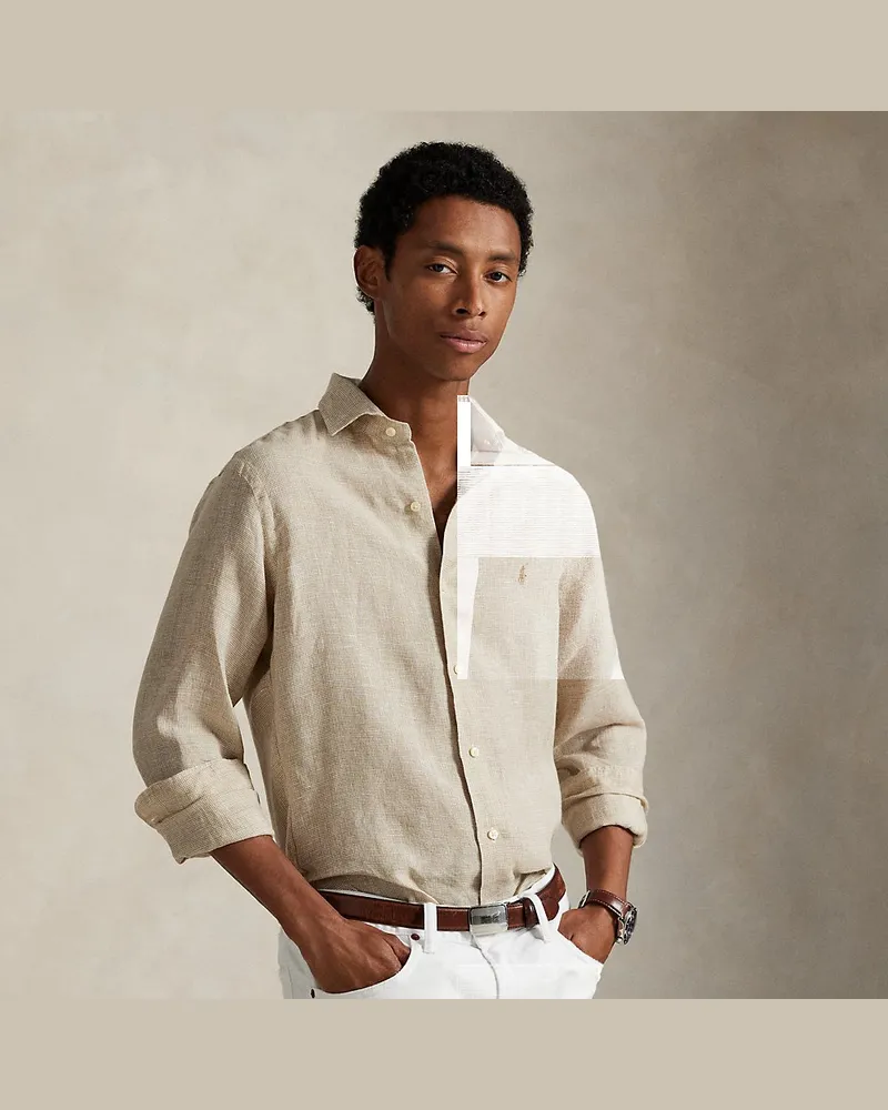Ralph Lauren Custom-Fit Leinenhemd Tan