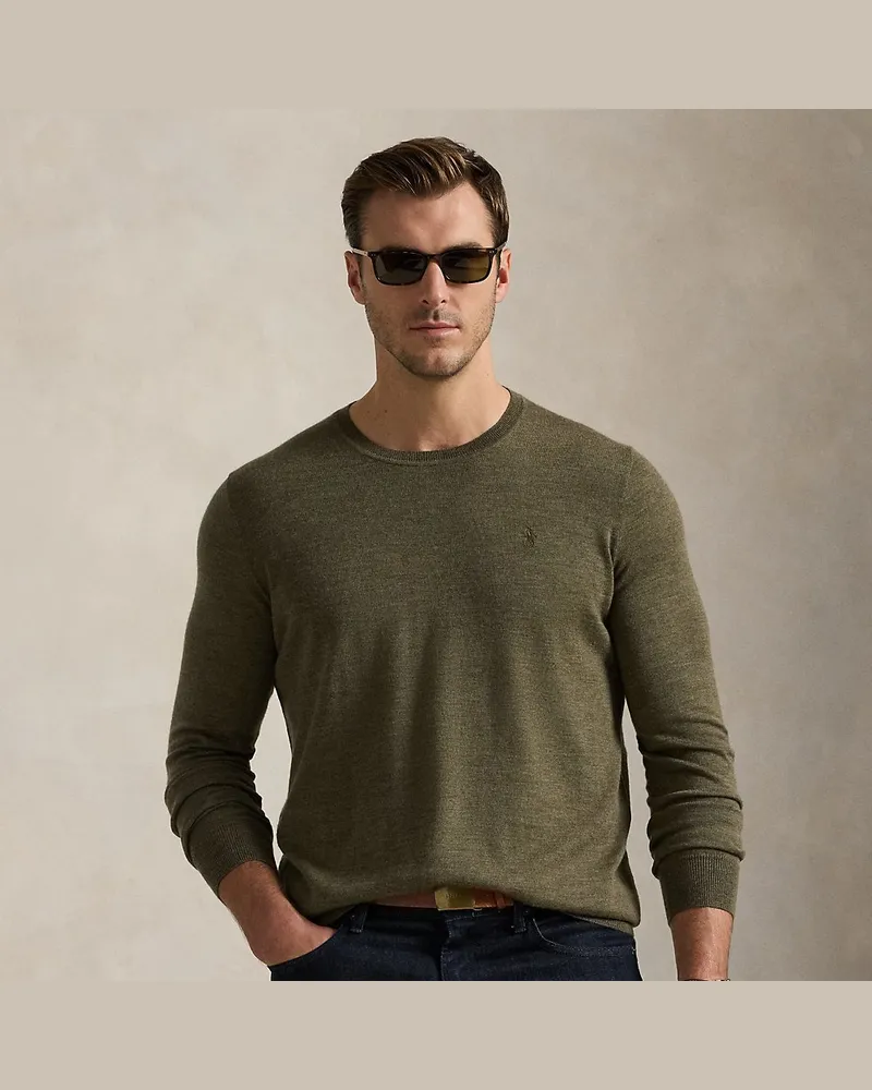 Ralph Lauren Große Größen - Waschbarer Rundhalspullover aus Wolle Green