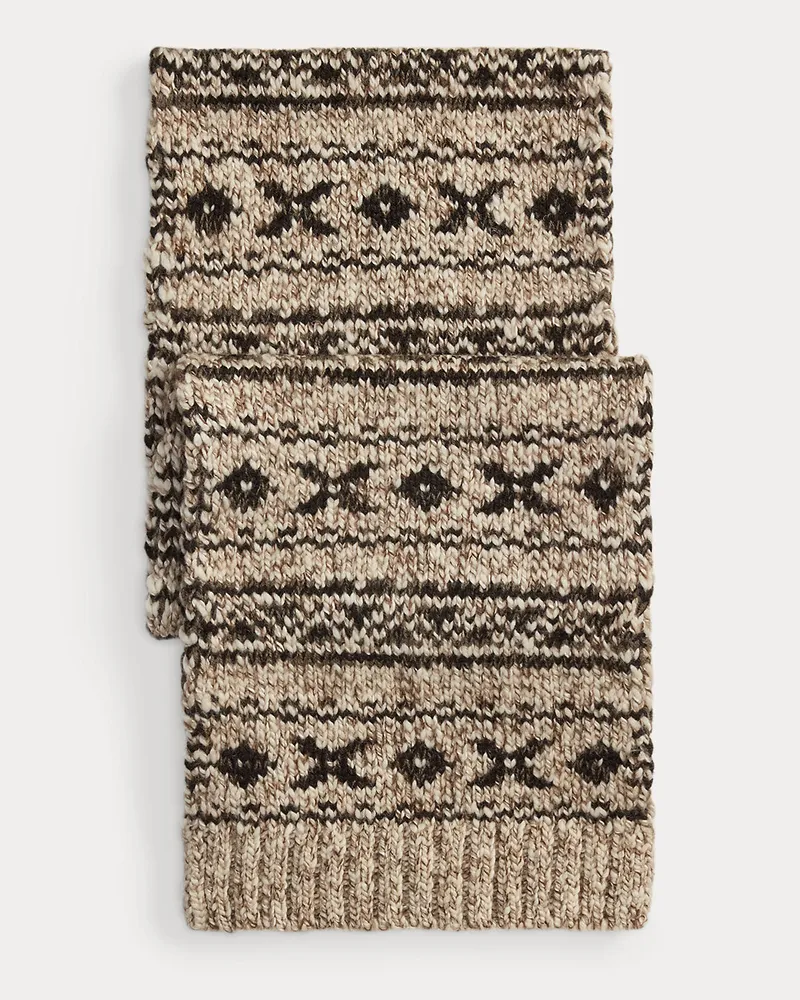 Ralph Lauren Fair-Isle-Schal aus Wollmischung Brown