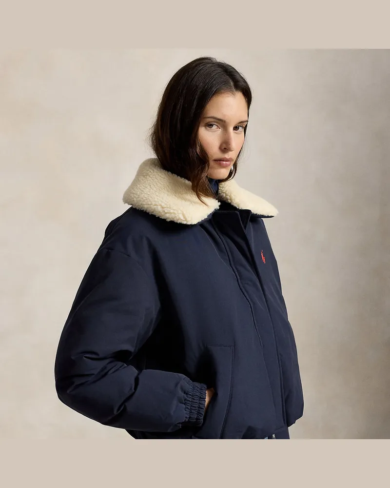 Ralph Lauren Daunen-Pufferjacke mit Kragen Blue