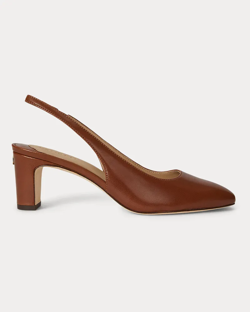 Ralph Lauren Slingback-Pumps Klaire aus Leder Brown
