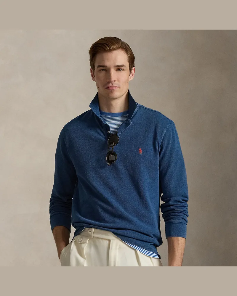 Ralph Lauren Custom-Slim-Fit Piqué-Poloshirt Blue