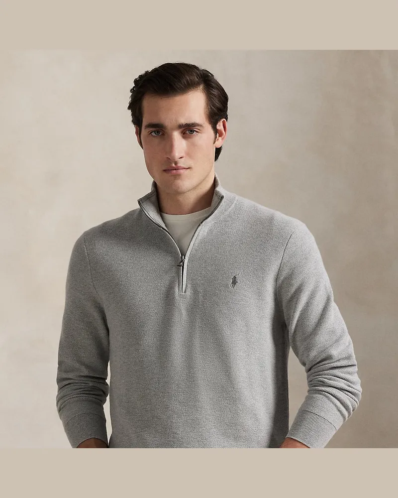 Ralph Lauren Pullover aus Baumwollpiqué Grey