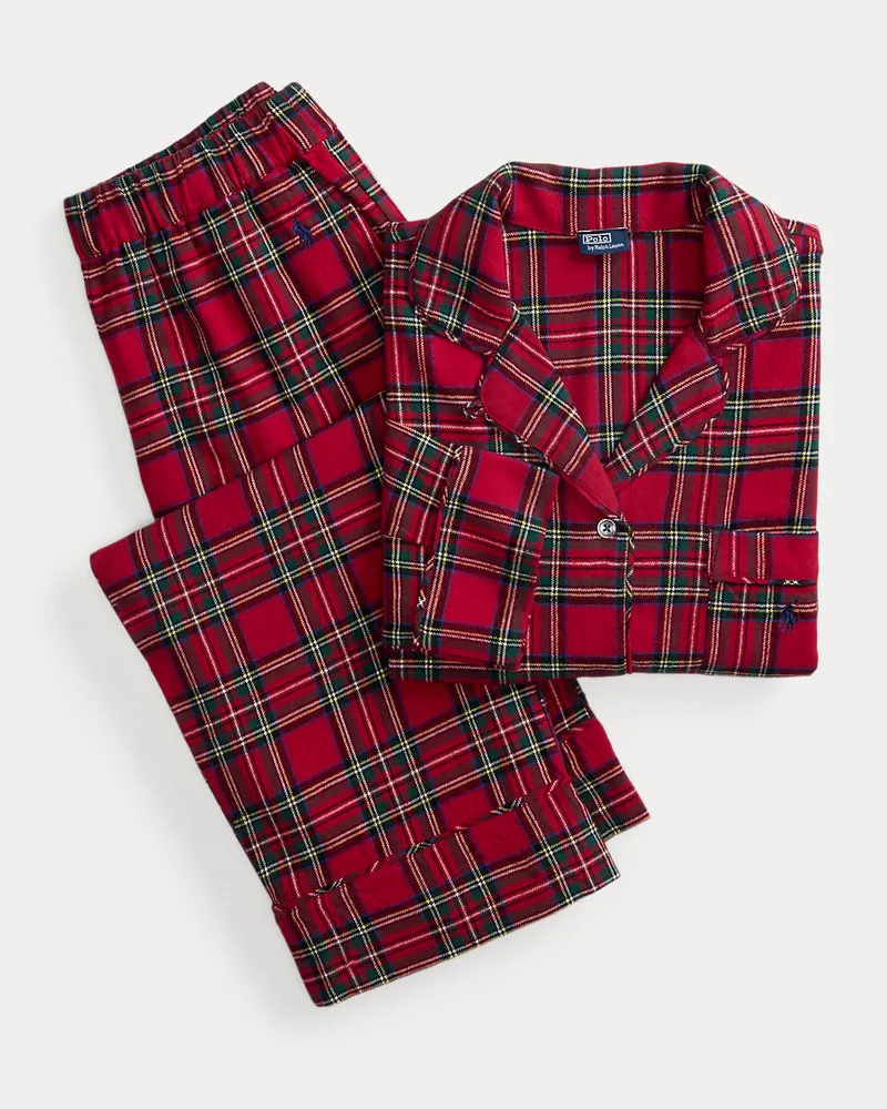 Ralph Lauren Karierter Pyjama aus Flanell Red