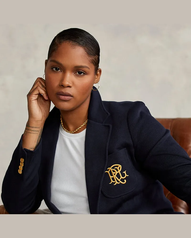 Ralph Lauren Doppellagiger Jacquardblazer Blue