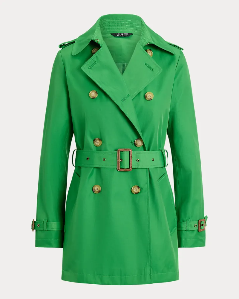 Ralph Lauren Zweireihiger Trenchcoat mit Baumwolle Green