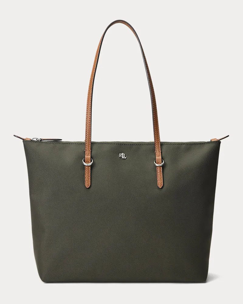 Ralph Lauren Mittelgroße Nylon-Tragetasche Keaton Green