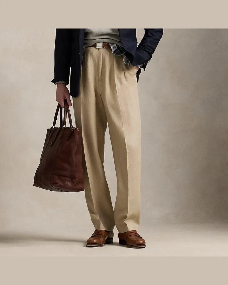Ralph Lauren Relaxed-Fit Fischgrat-Hose Whitman Brown