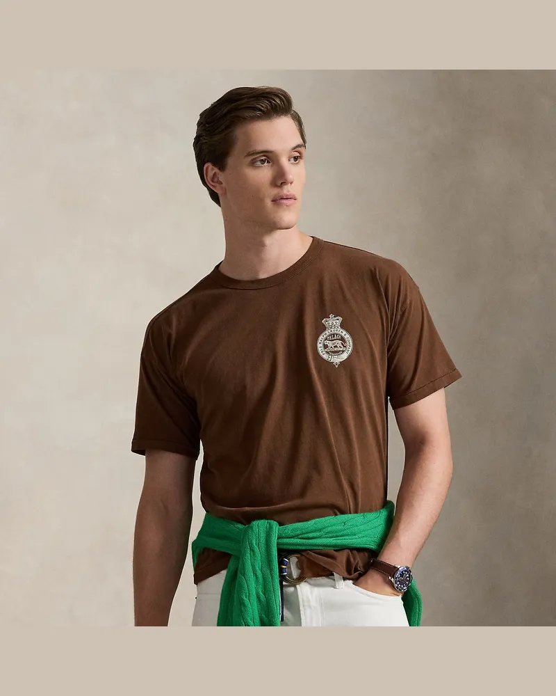 Ralph Lauren Classic-Fit Jersey-T-Shirt mit Wappen Brown