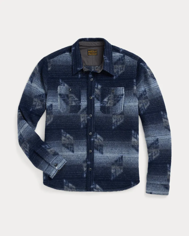 Ralph Lauren Doppellagige Jacquard-Hemdjacke Blue