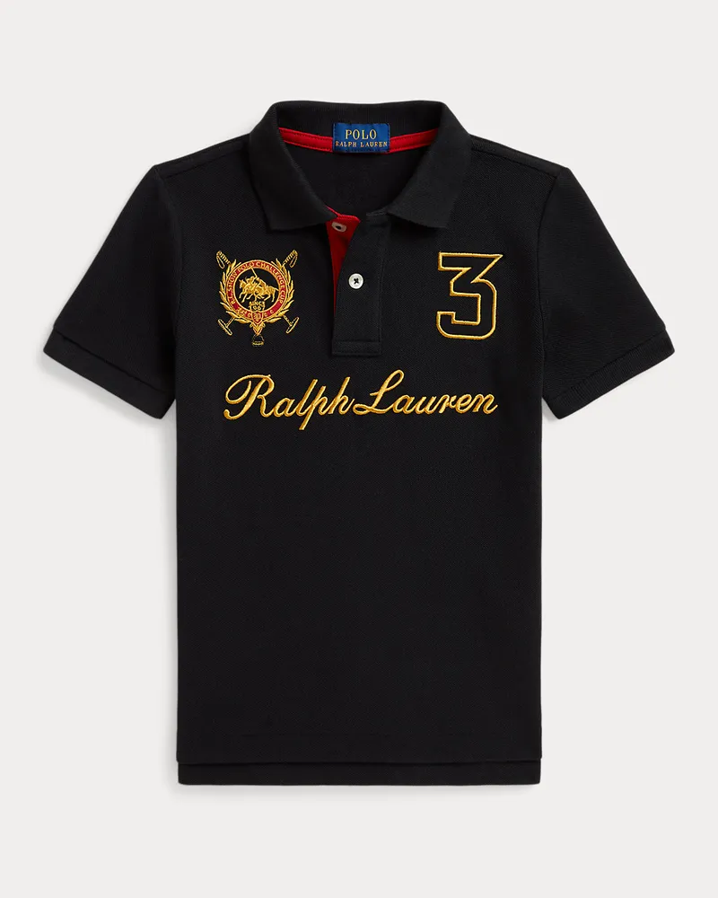 Ralph Lauren Baumwollpiqué-Poloshirt mit Doppel-Pony Black