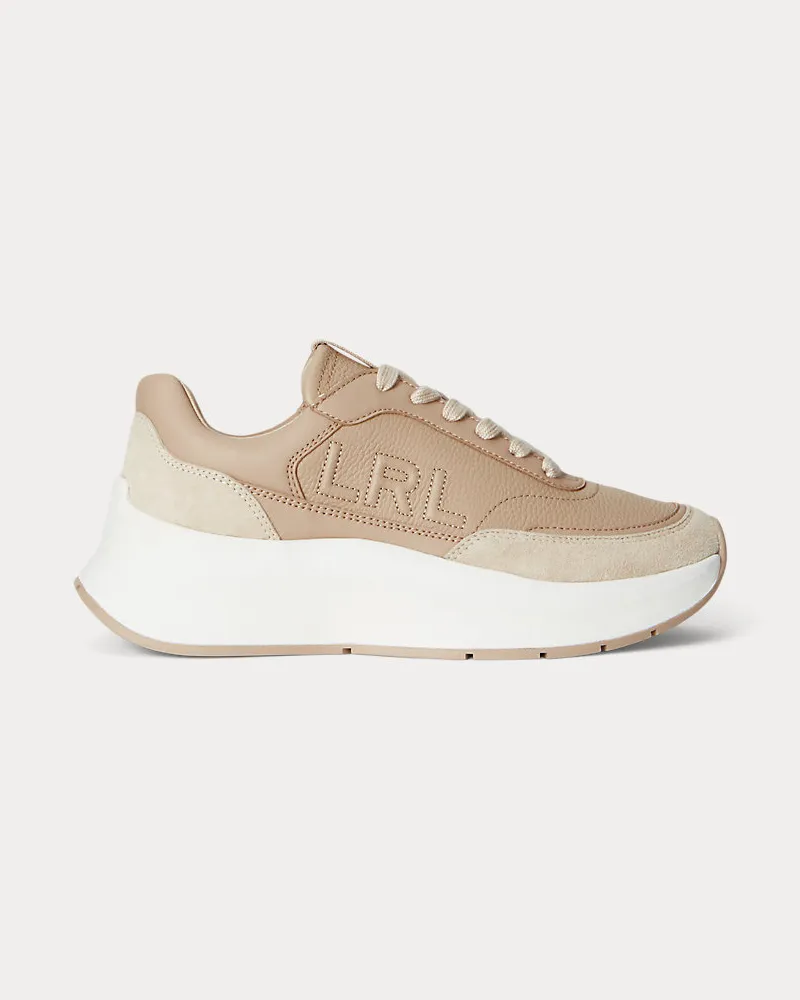 Ralph Lauren Sneaker Franky aus Walk- und Wildleder Tan