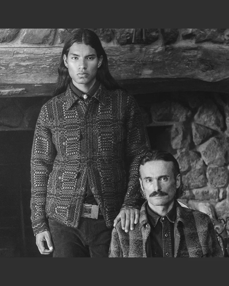 Ralph Lauren Western-Hemdjacken-Pullover mit Kaschmir Black