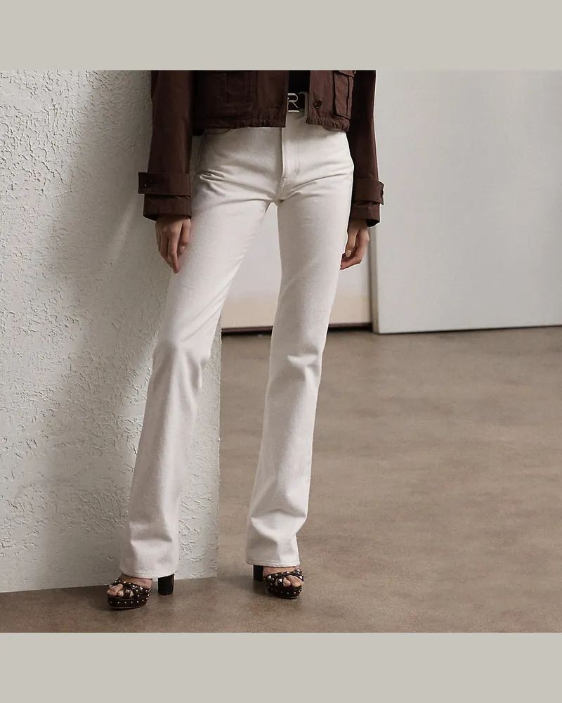 Ralph Lauren Relaxed-Fit Bootcut-Jeans Kaida White
