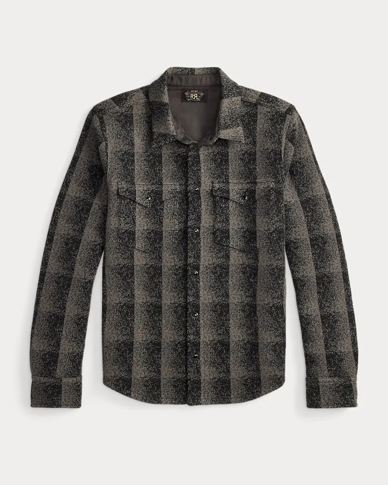 Ralph Lauren Western-Hemdjacken-Pullover mit Kaschmir Black
