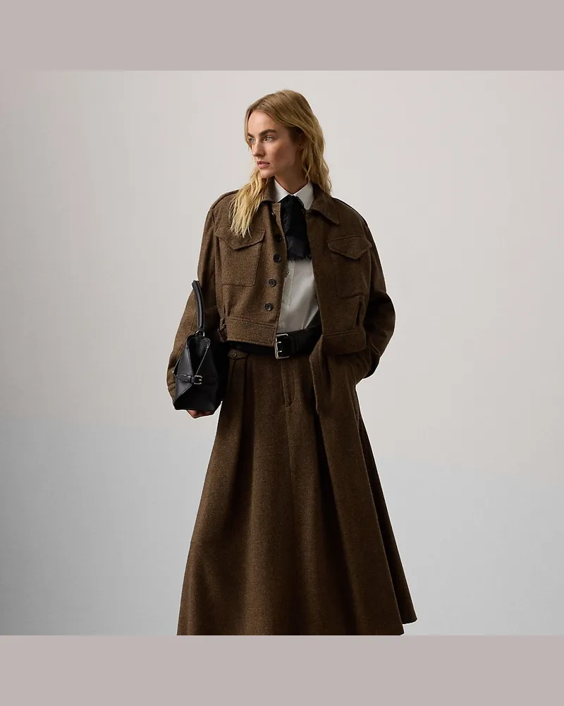 Ralph Lauren Tweedrock Evilyn mit Pfauenaugenmuster Brown