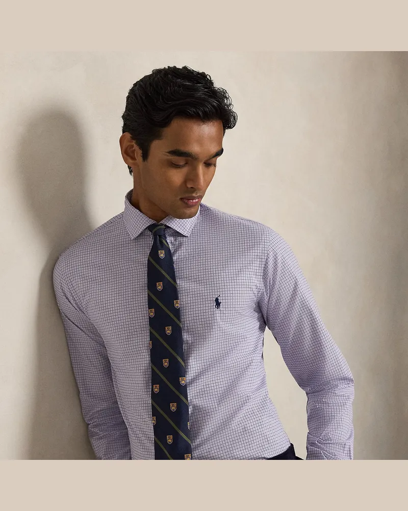 Ralph Lauren Custom-Fit Karohemd aus Popeline White