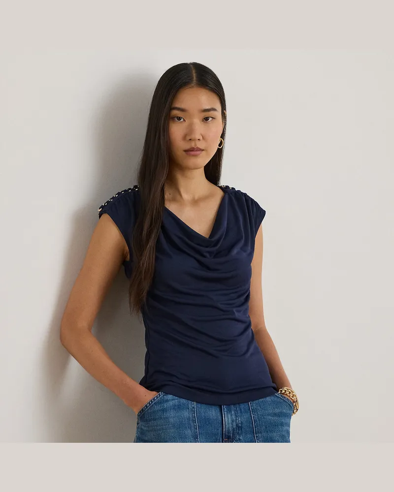 Ralph Lauren Ärmelloses Oberteil aus Stretchjersey Blue