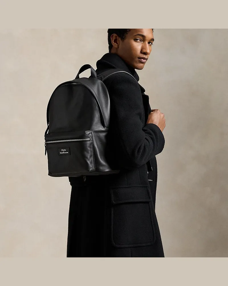 Ralph Lauren Rucksack aus geschmeidigem Leder Black