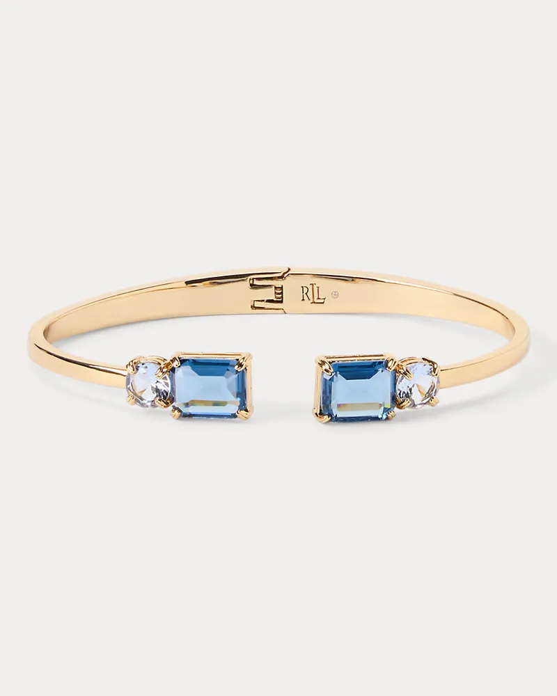 Ralph Lauren Vergoldeter Scharnierarmreif mit Steinen Gold